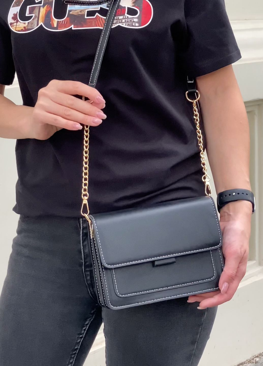 Женская сумка кросс-боди черная No Brand (268030506)