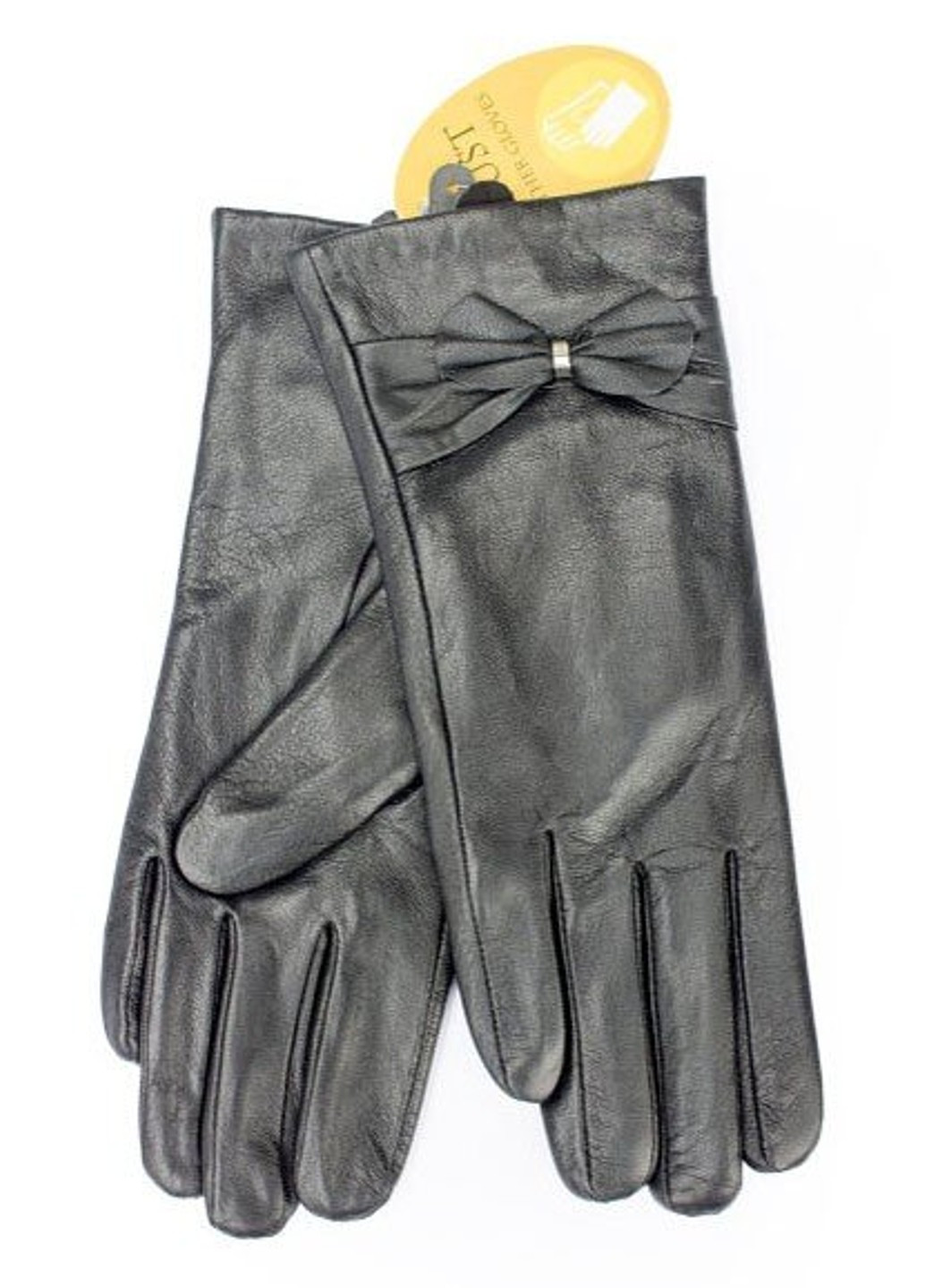 Женские черные перчатки из натуральной кожи Shust Gloves (266143797)