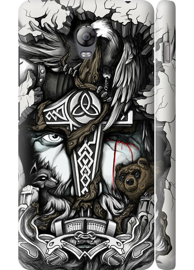3D пластиковий матовий чохол 'Тату Вікінг' для Endorphone Lenovo Vibe P1 (257832773)