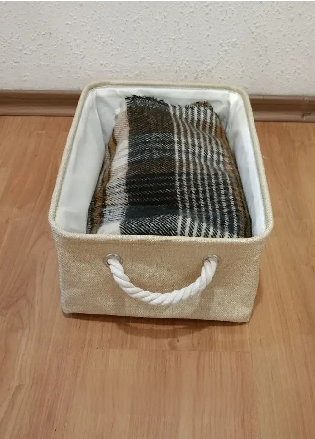 Органайзер короб бокс ящик з ручками для зберігання речей одягу білизни іграшок аксесуарів 36х27х16 см (475651-Prob) Бежевий Unbranded (269691123)