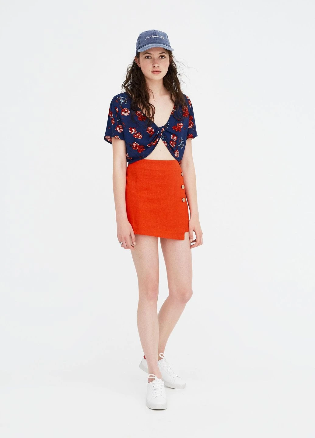 Топ літо,синій в кольорові візерунки, Pull & Bear (258457788)