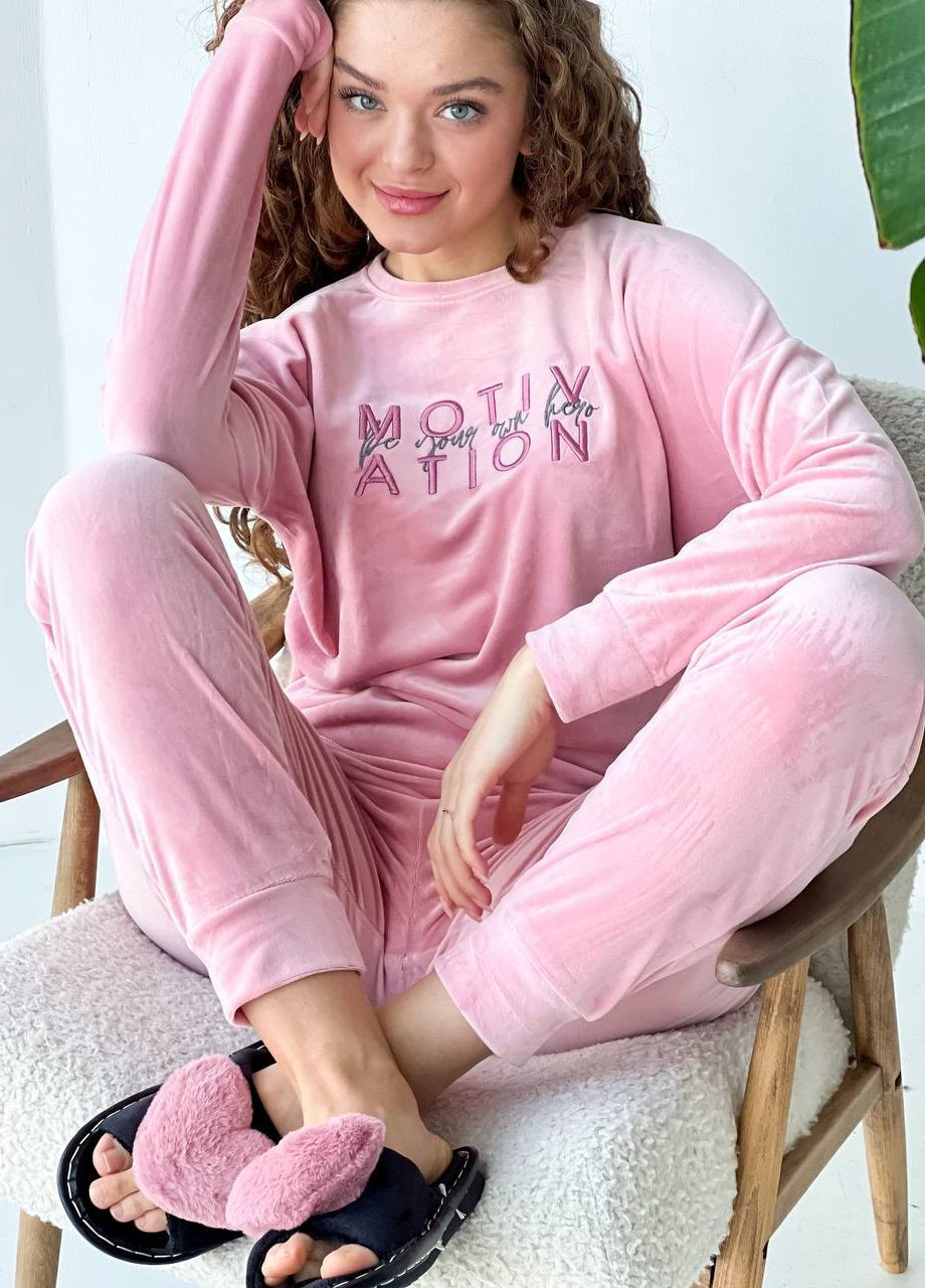 Рожева всесезон ніжна піжамка костюм кофта + брюки Vakko