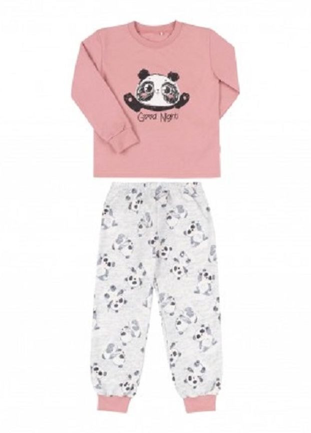 Рожева зимня піжама утеплена дитяча Бембі