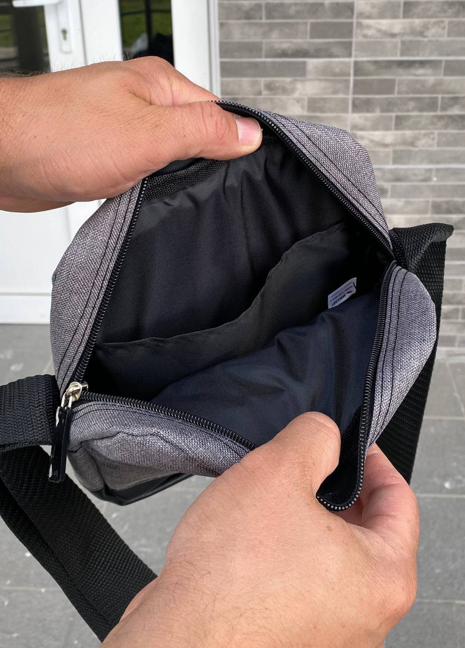 Мужская серая сумка через плечо барсетка повседневная средняя Wallaby (258756214)