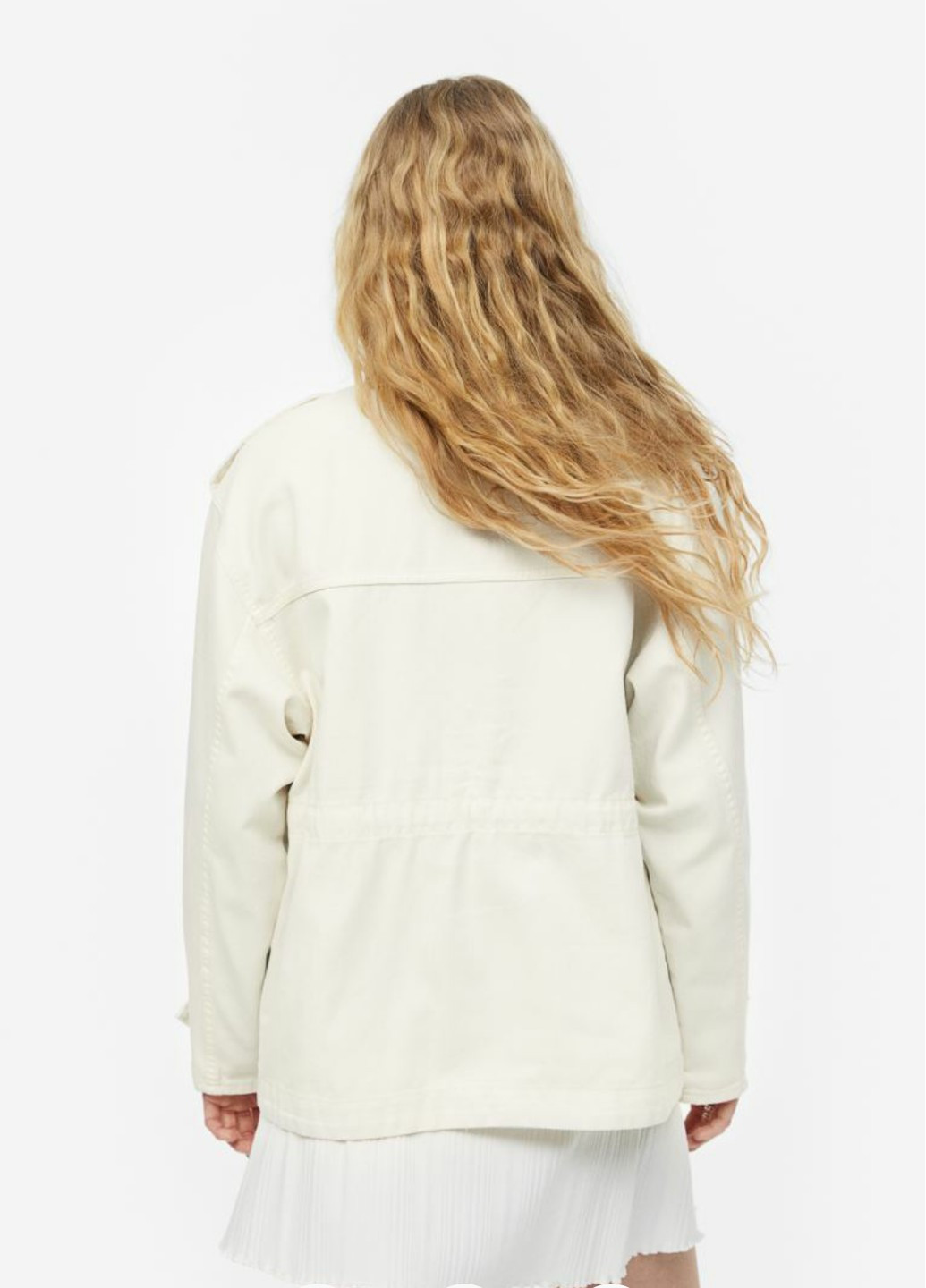 Белая демисезонная женская куртка джинсовая с поясом (55622) 34 белая H&M