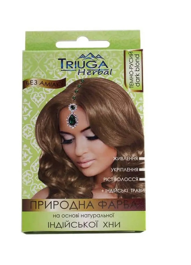 Краска натуральная для волос Triuga на основе хны Темно русый 25 г Triuga Herbal (258576723)