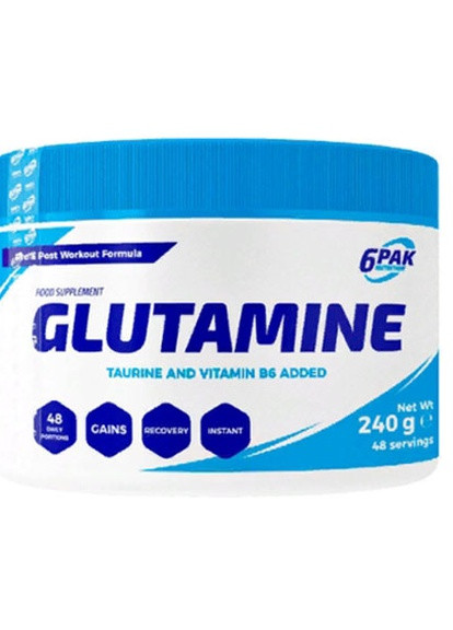 Glutamine 240 g /48 servings/ Natural 6PAK Nutrition (256721315)