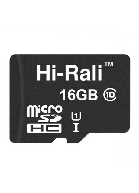 Карта пам'яті Hi-Rali 16 Гб MicroSD (максимальна швидкість 104Мб/с, швидкісна, UHS-1) - Чорний China (258925322)