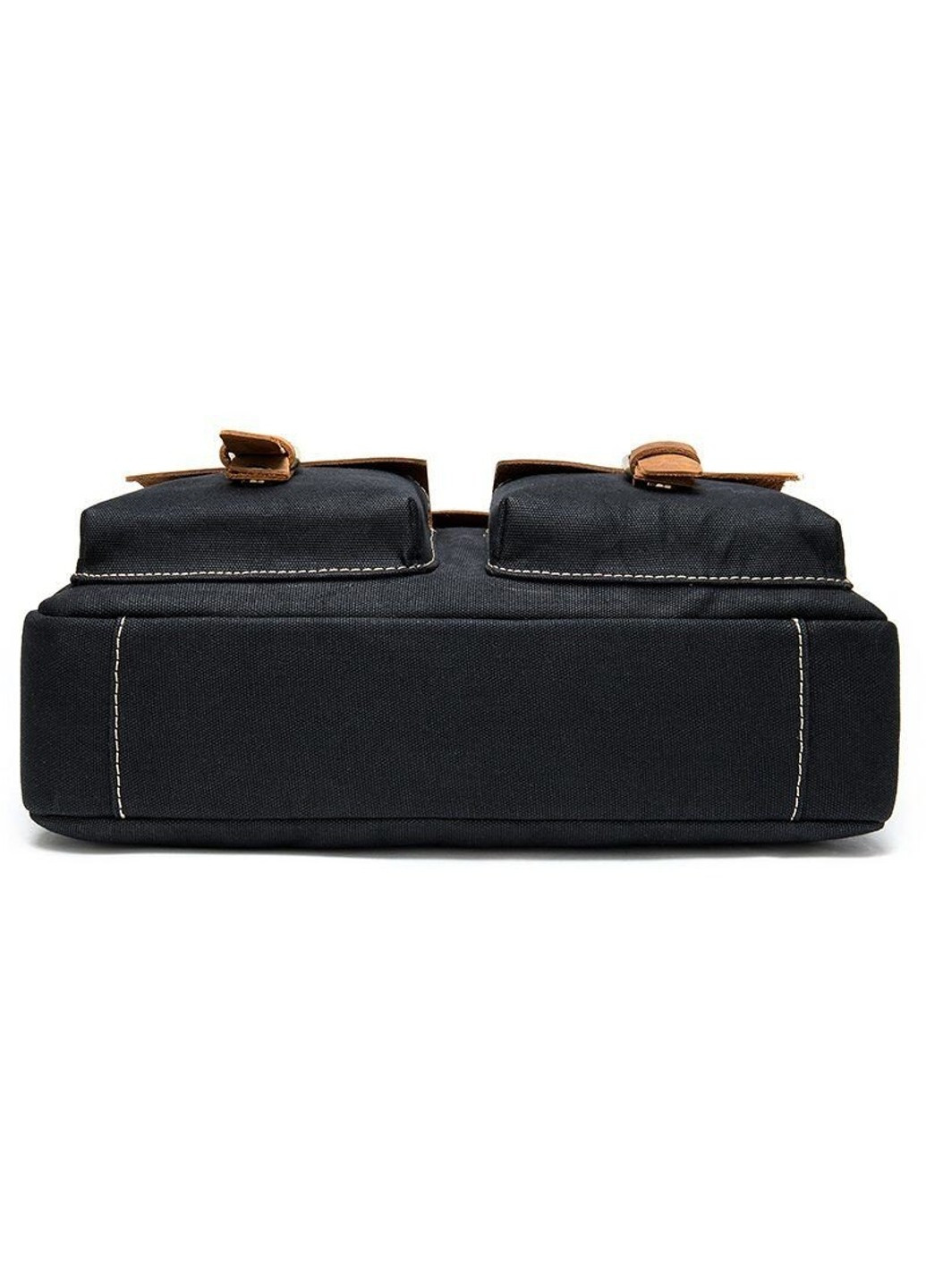 Чоловічий текстильний портфель з шкіряними вставками 20002 Чорний Vintage (263279452)