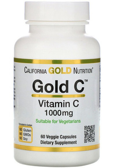 Gold C, Vitamin C 1000 mg 60 Veg Caps California Gold Nutrition (256725318)