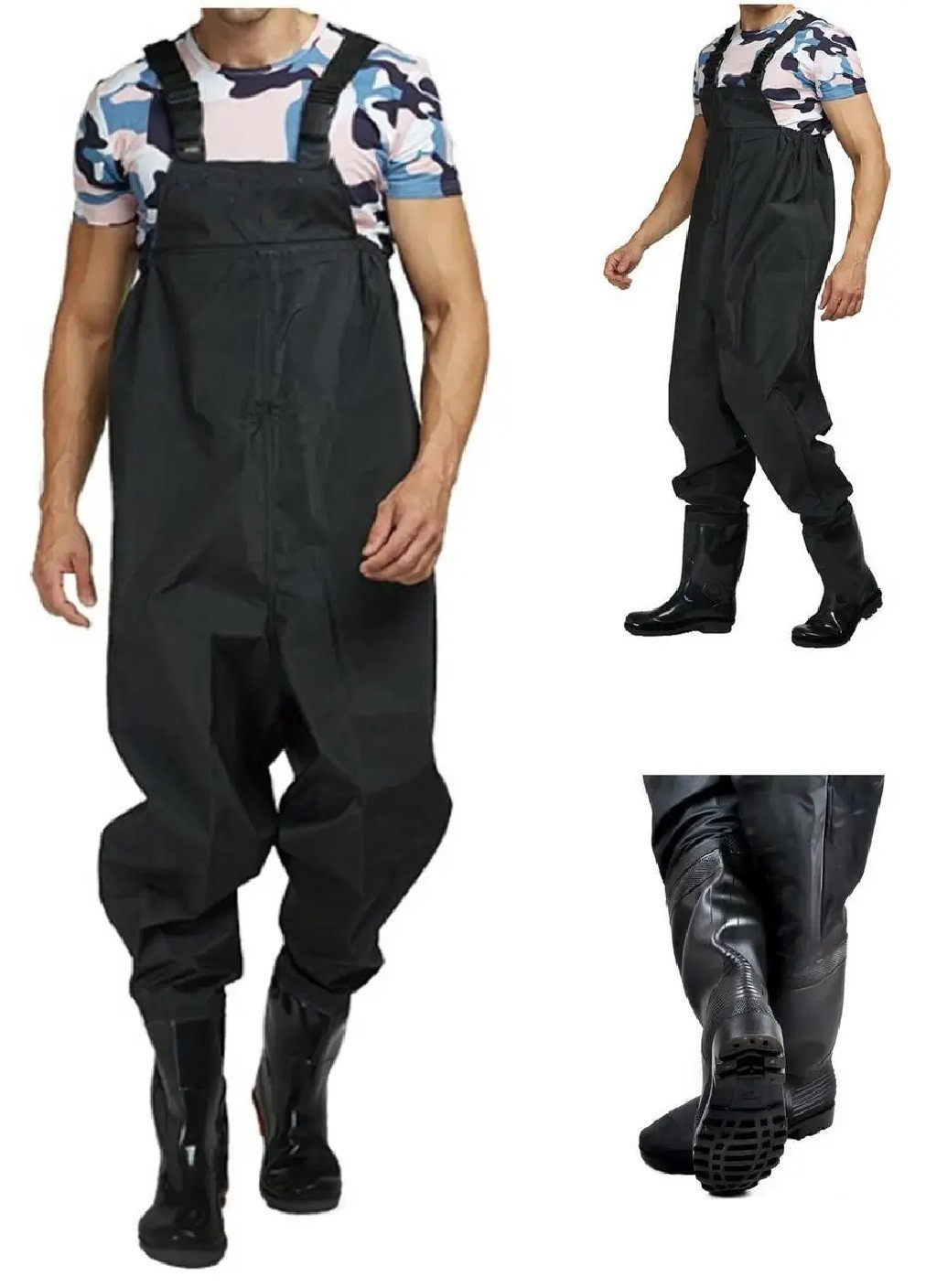 Заброды рыболовные одежда для рыболовов комбинезон вейдерсы с подтяжками 45 размер (476070-Prob) Черный Unbranded (276249312)