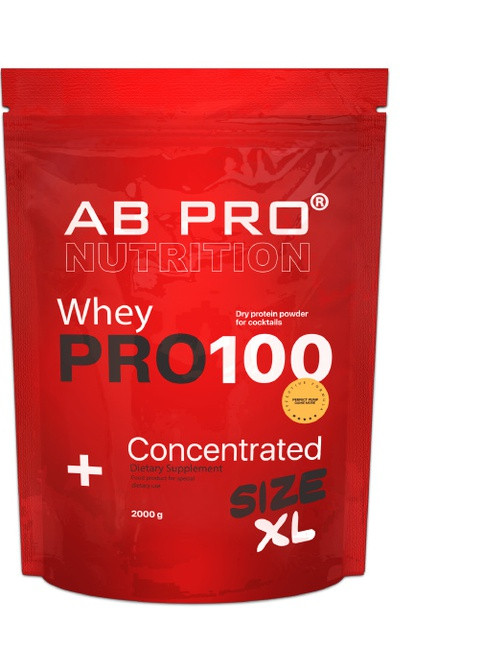 Протеин сывороточный PRO 100 Whey Concentrated 2000 г Клубника AB PRO (257941116)