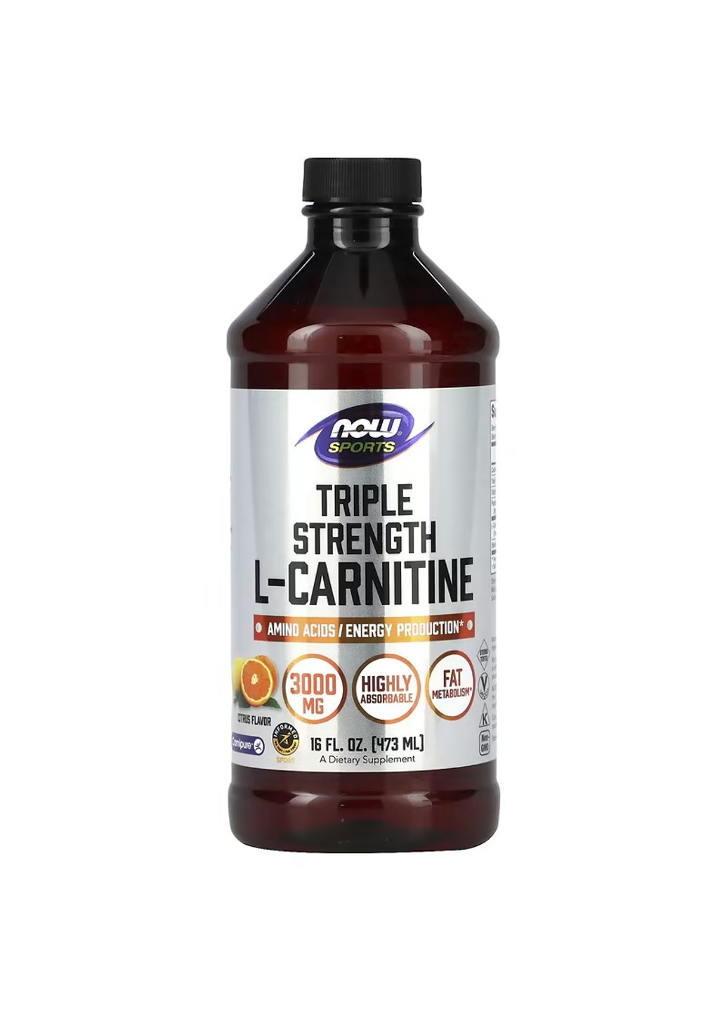 Рідкий Л-Карнітин Carnitine Liquid 1000мг - 473мл Цитрус Now Foods (277371504)