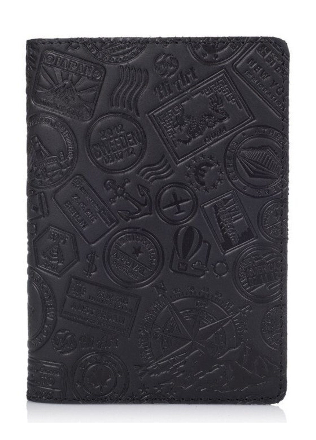 Обкладинка для паспорта зі шкіри HiArt PC-02 Shabby Night Let's Go Travel Чорний Hi Art (268371491)