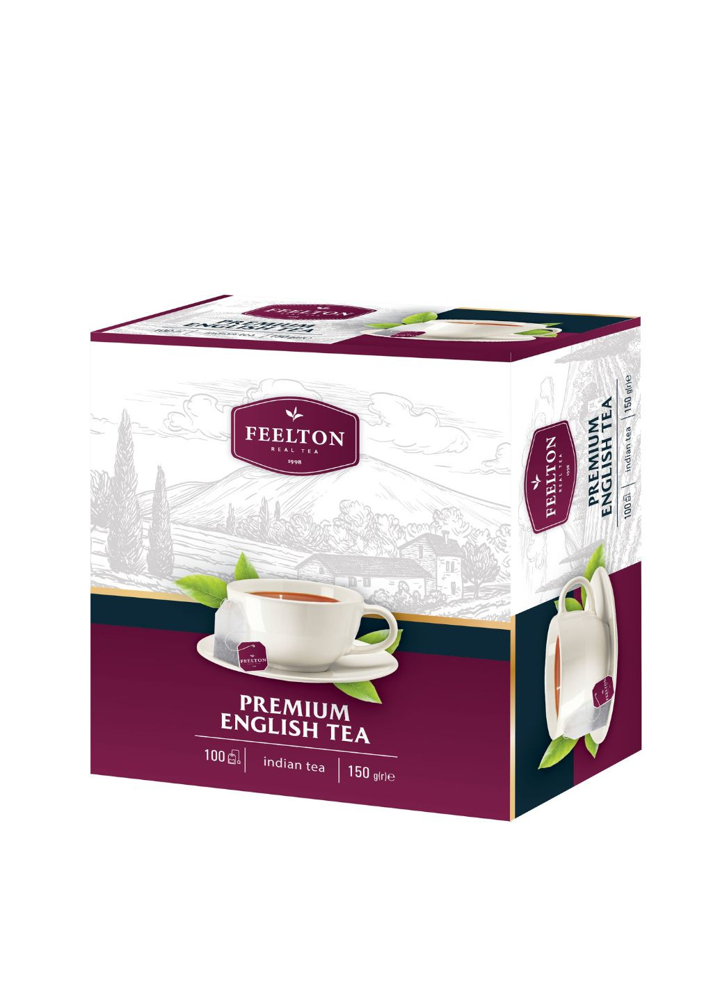 Чай чорний Premium English Tea ОРА в пакетиках 100 шт*1,5 г Feelton (259299905)