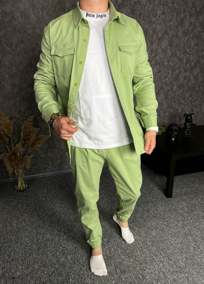 Зелений демісезонний зелений чоловічий класичний костюм No Brand