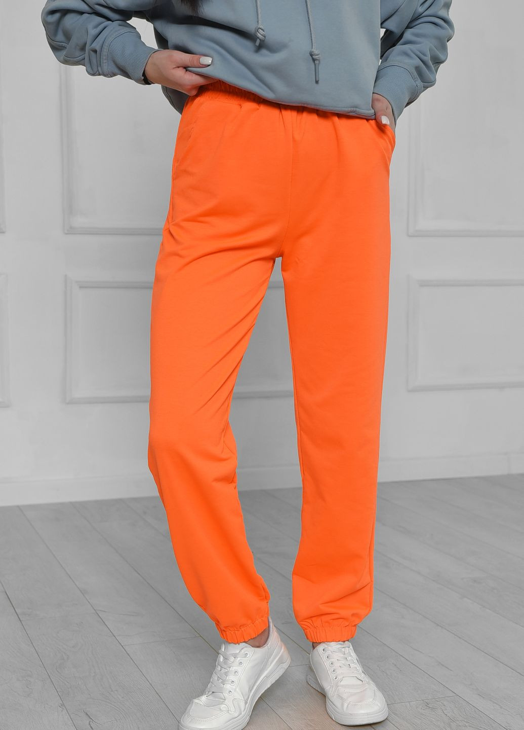 Оранжевые спортивные демисезонные карго брюки Let's Shop