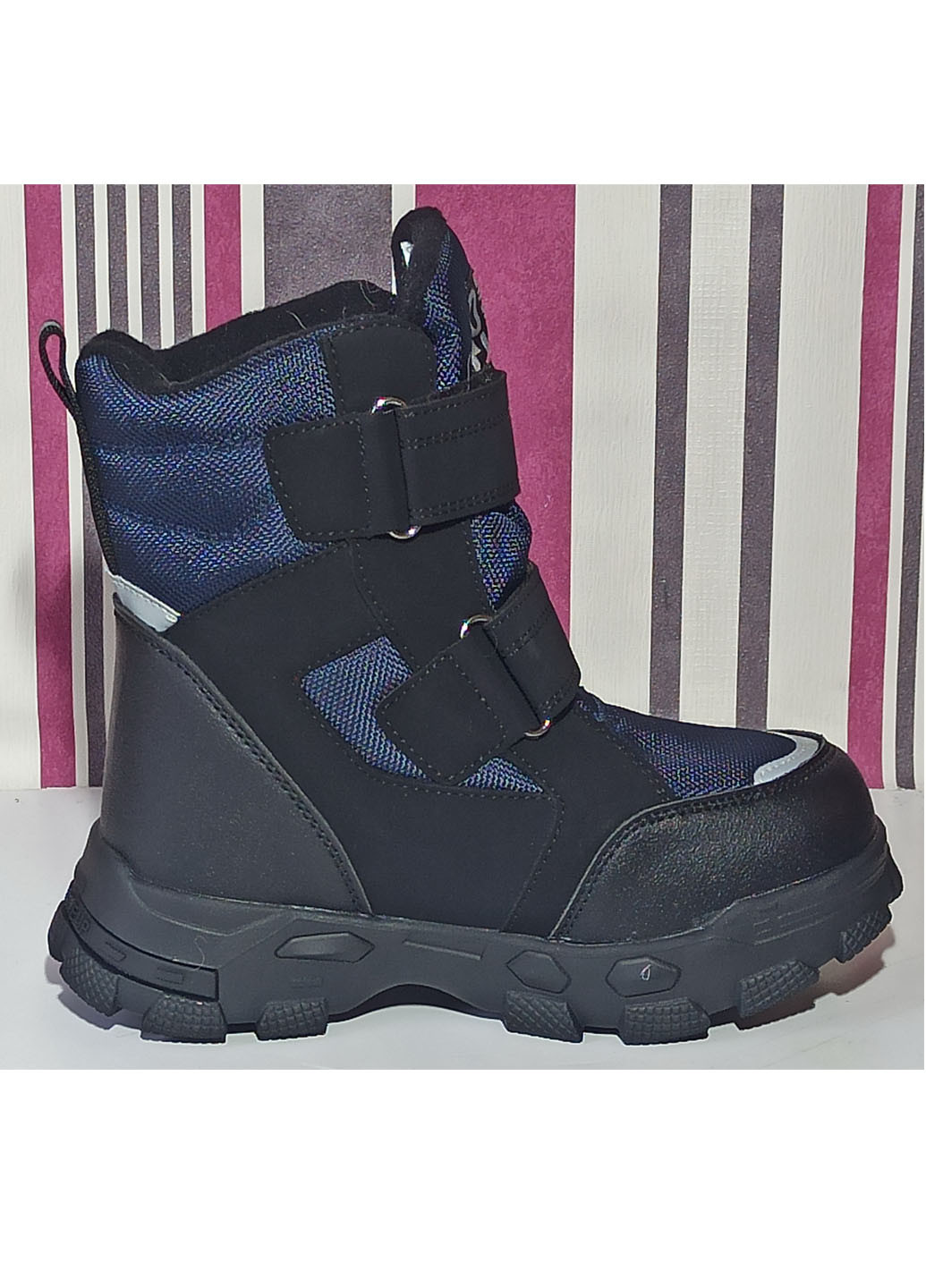 Синие повседневные зимние детские зимние ботинки для мальчика на овчине 10736е 32-20,2см 33-20,9см 34-21,5см 35-22,3см 36-22,8см 37-23,2см Tom.M