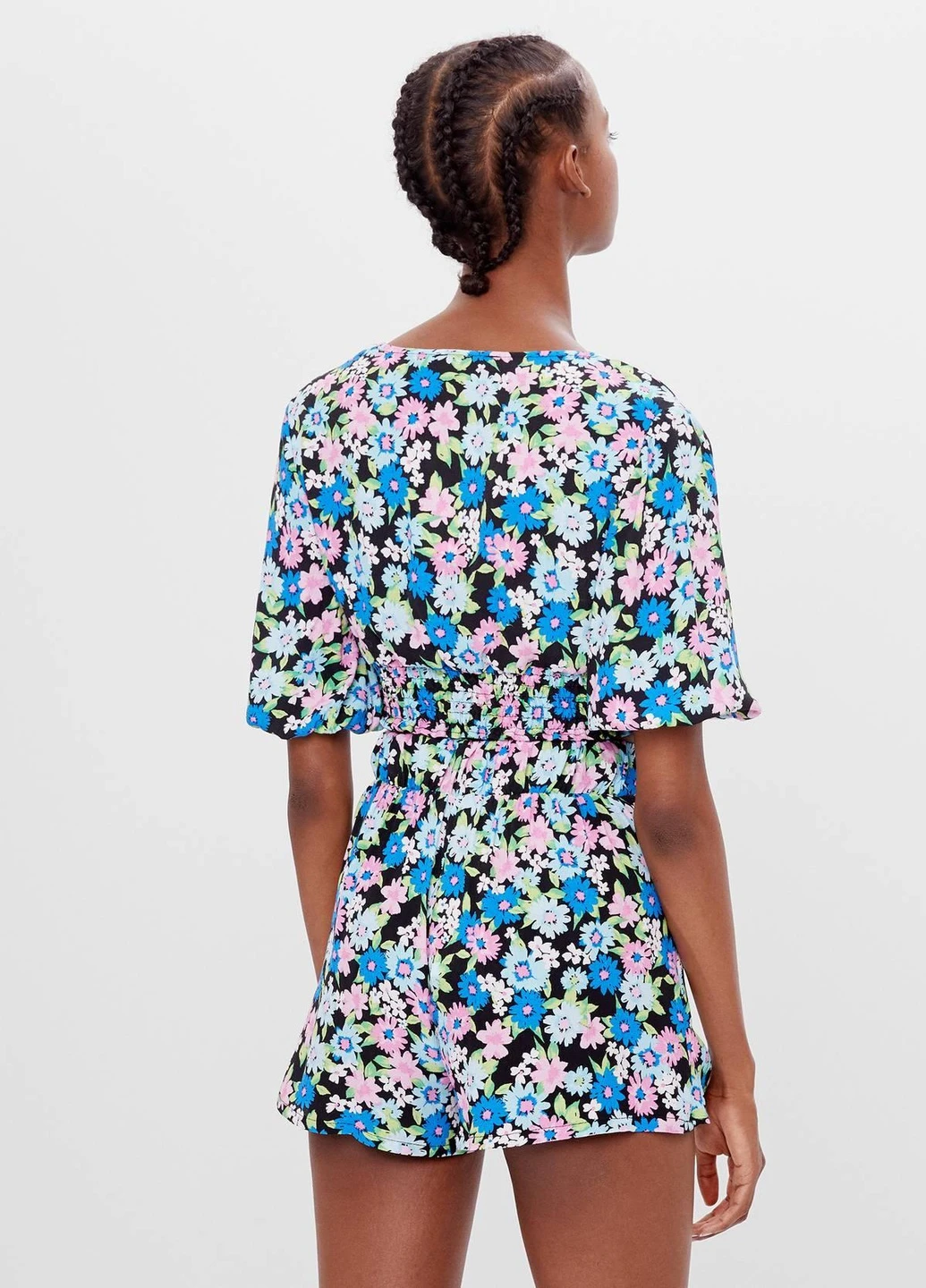 Топ літо,чорний в квіти, Bershka (258562905)