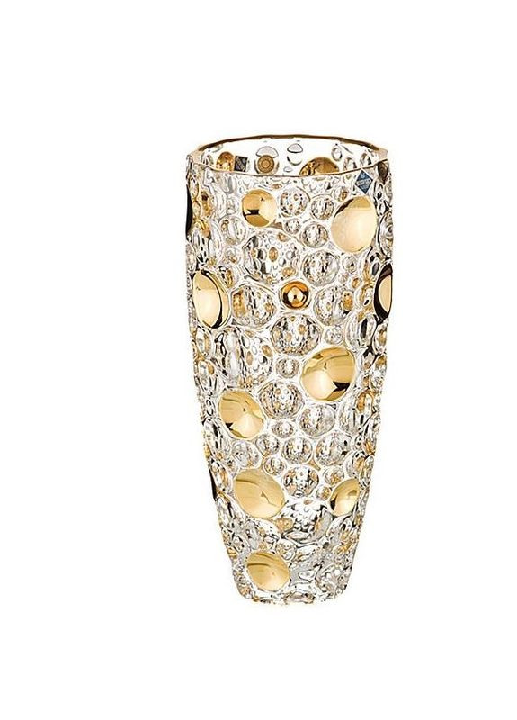 Большая ваза для цветов Lisboa 350мм Gold хрусталь с золочением Чехия Bohemia (260084866)