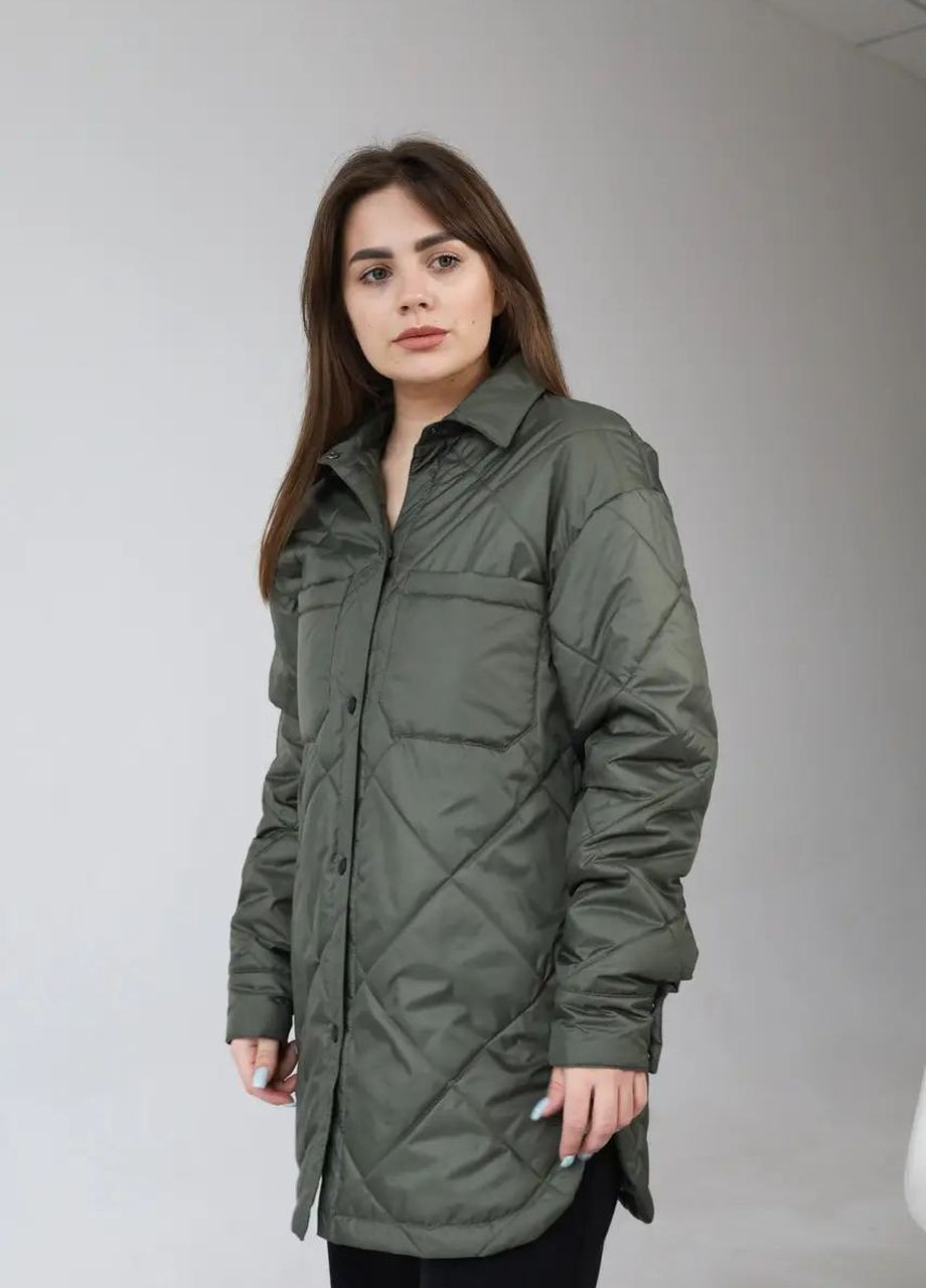 Оливкова (хакі) демісезонна осіння жіноча куртка SK