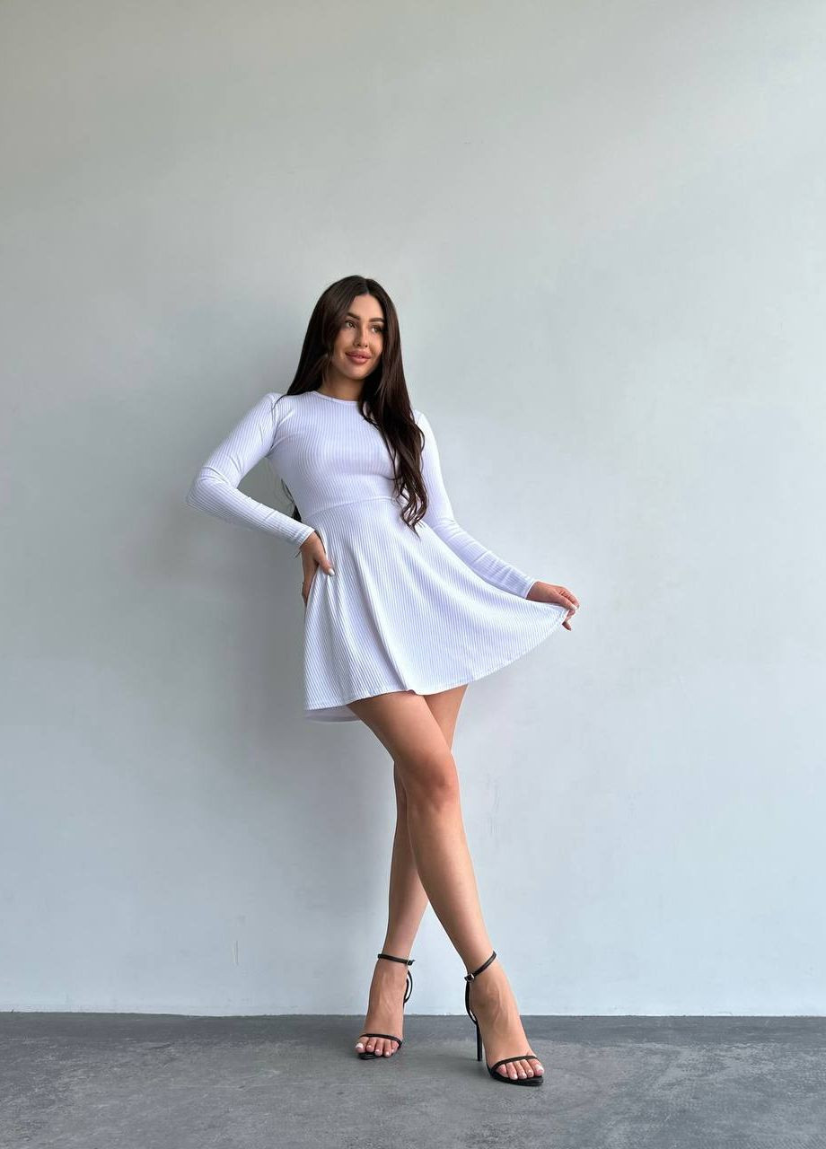 Білий кежуал жіноча сукня рубчик No Brand