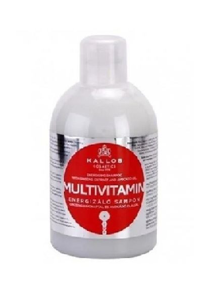 Шампунь для волосся Cosmetics Energising Hair Multivitamin з екстрактом женьшеню та олією авокадо 1 л Kallos (267493682)