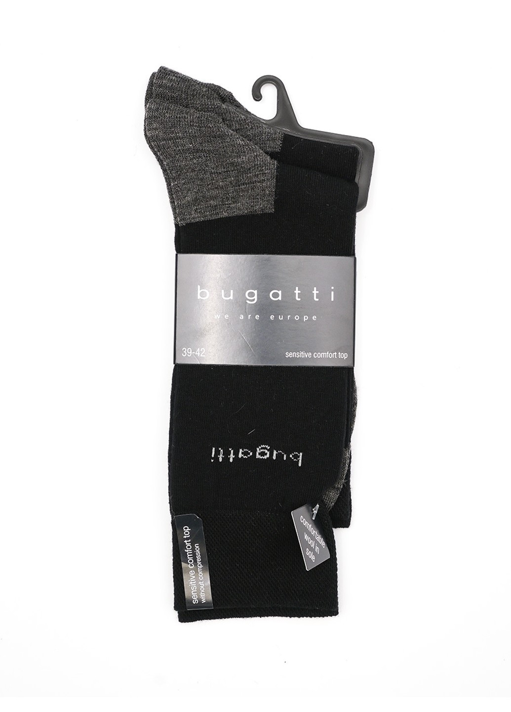 Набір з 2-х пар чоловічих шкарпеток Чорний з сірим Bugatti (256557385)
