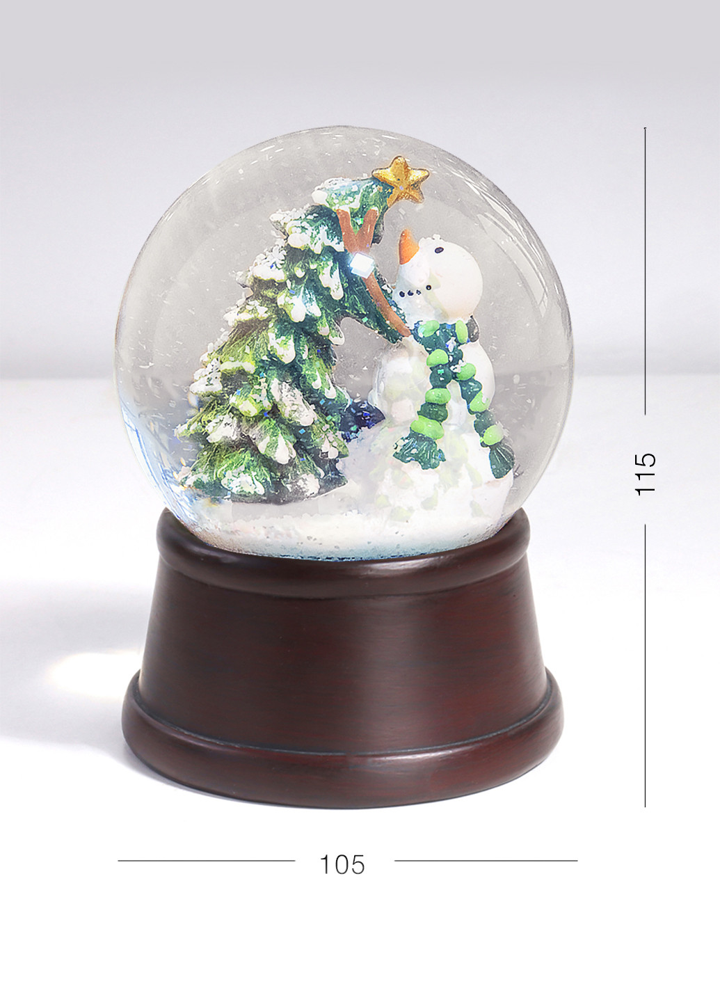 Снежный шар "Елка и снеговик", 10,5х10х11,5 см MVM (275646484)