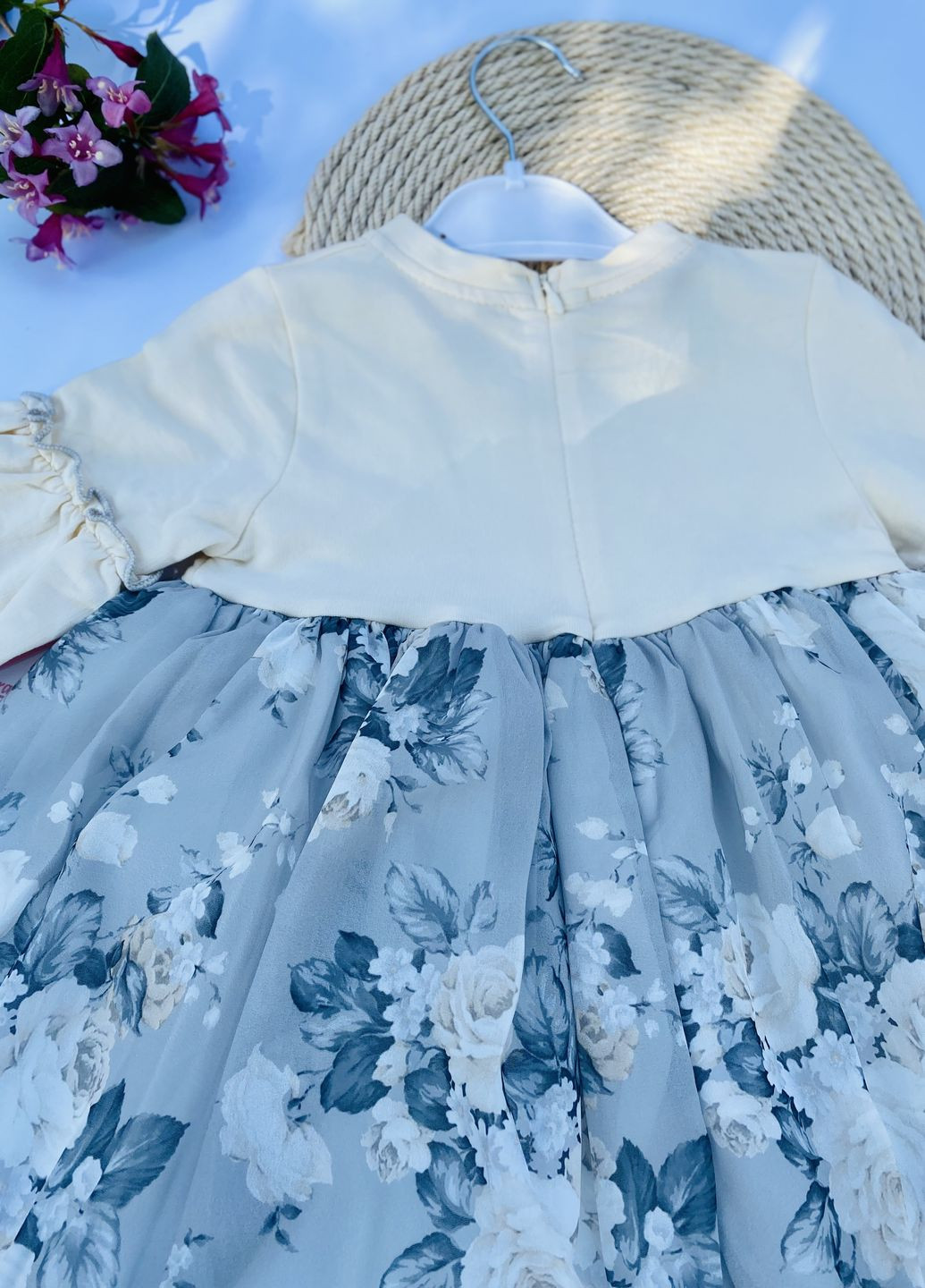 Бежевое платье для девочки в цветочный принт Murat baby (275399022)