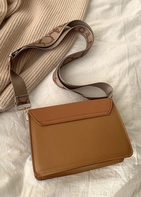 Женская классическая сумочка через плечо кросс-боди на ремешке бархатная велюровая замшевая рыжая коричневая No Brand (262672679)