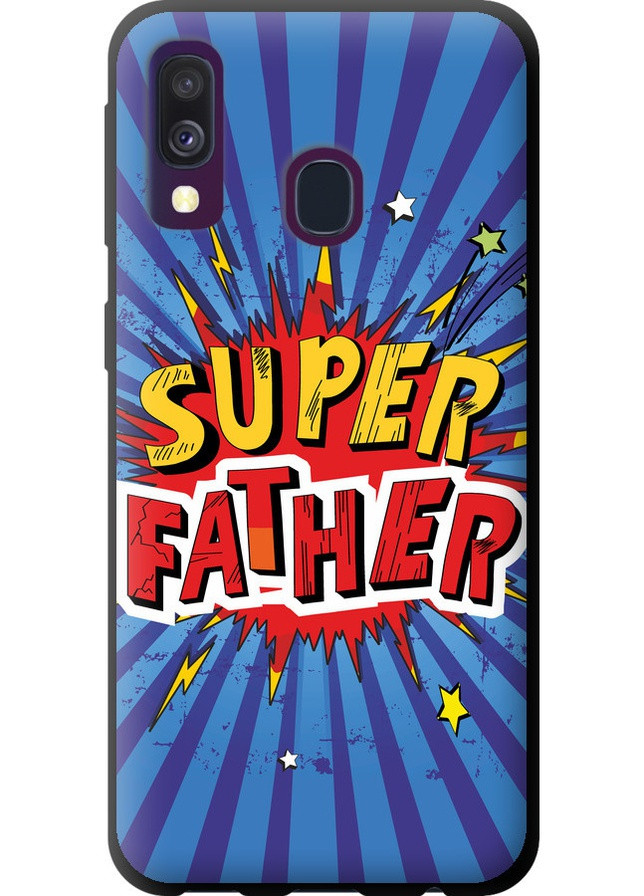 TPU черный чехол 'Супер папа v2' для Endorphone Samsung Galaxy A40 2019 A405F (258086524)