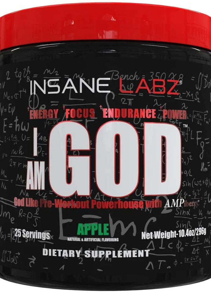 Предтренировочный комплекс I am God 296g (Apple) Insane Labz (275271768)