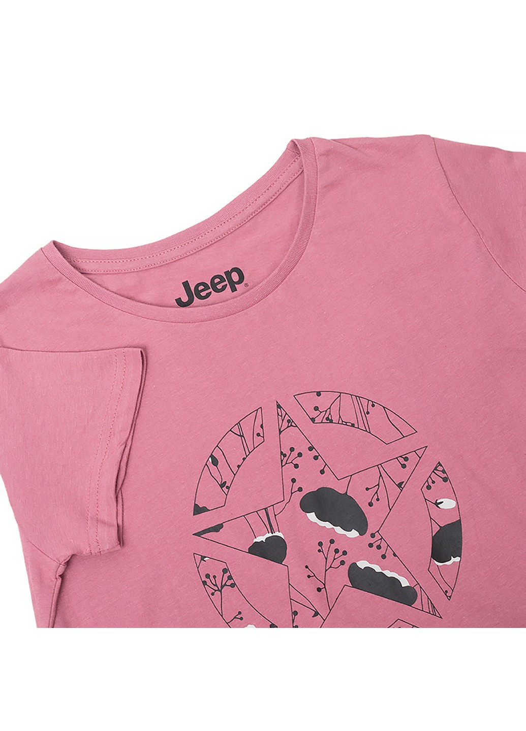 Рожева демісезон футболка t-shirt star botanical print j22w Jeep