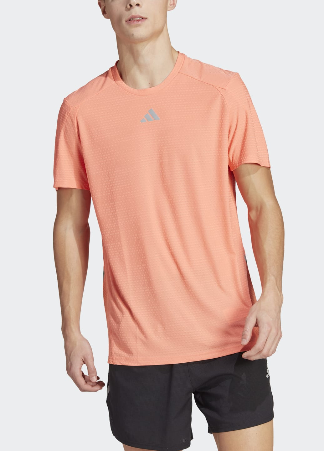 Оранжевая футболка для бега win confidence running heat.rdy adidas