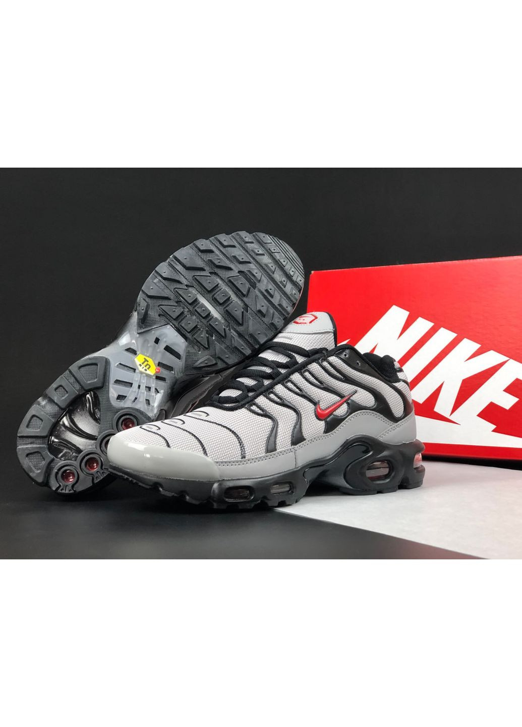 Сірі Осінні кросівки чоловічі air max plus tn, вьетнам Nike