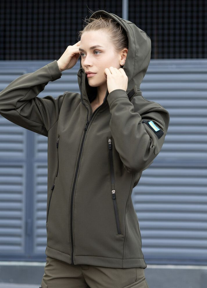 Оливковая (хаки) демисезонная куртка motive женская хаки Pobedov