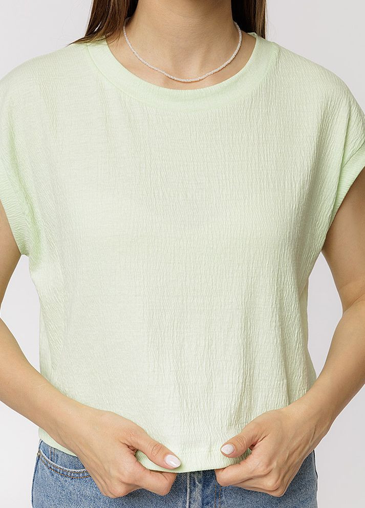 Салатовая летняя короткая женская футболка цвет салатовый цб-00219342 So sweet