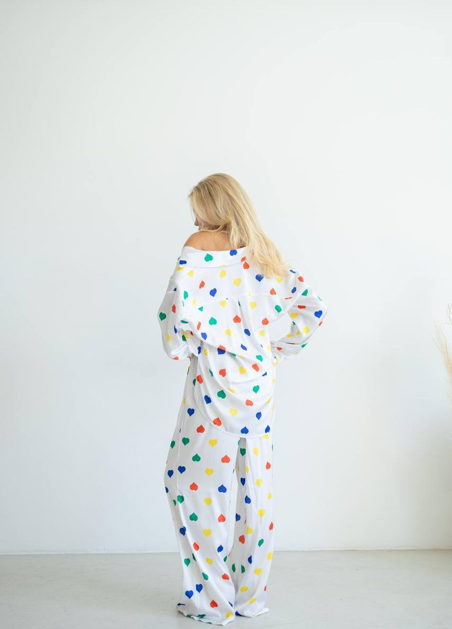Белая женская пижама «серденько» цвет белый р.m/l 442587 New Trend