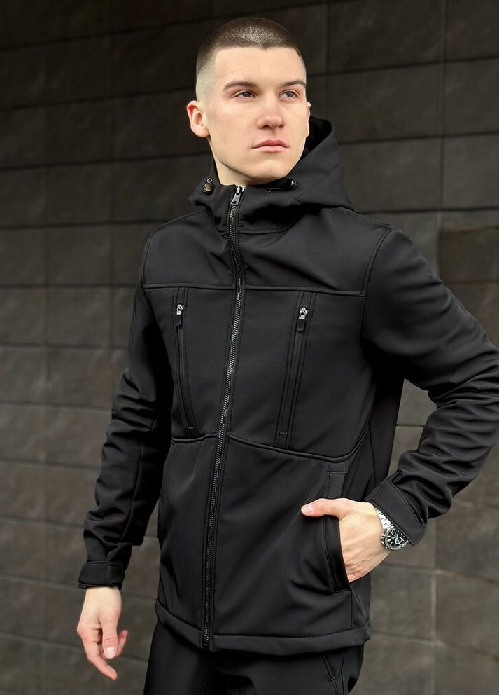 Чорна демісезонна куртка setup чорний Pobedov