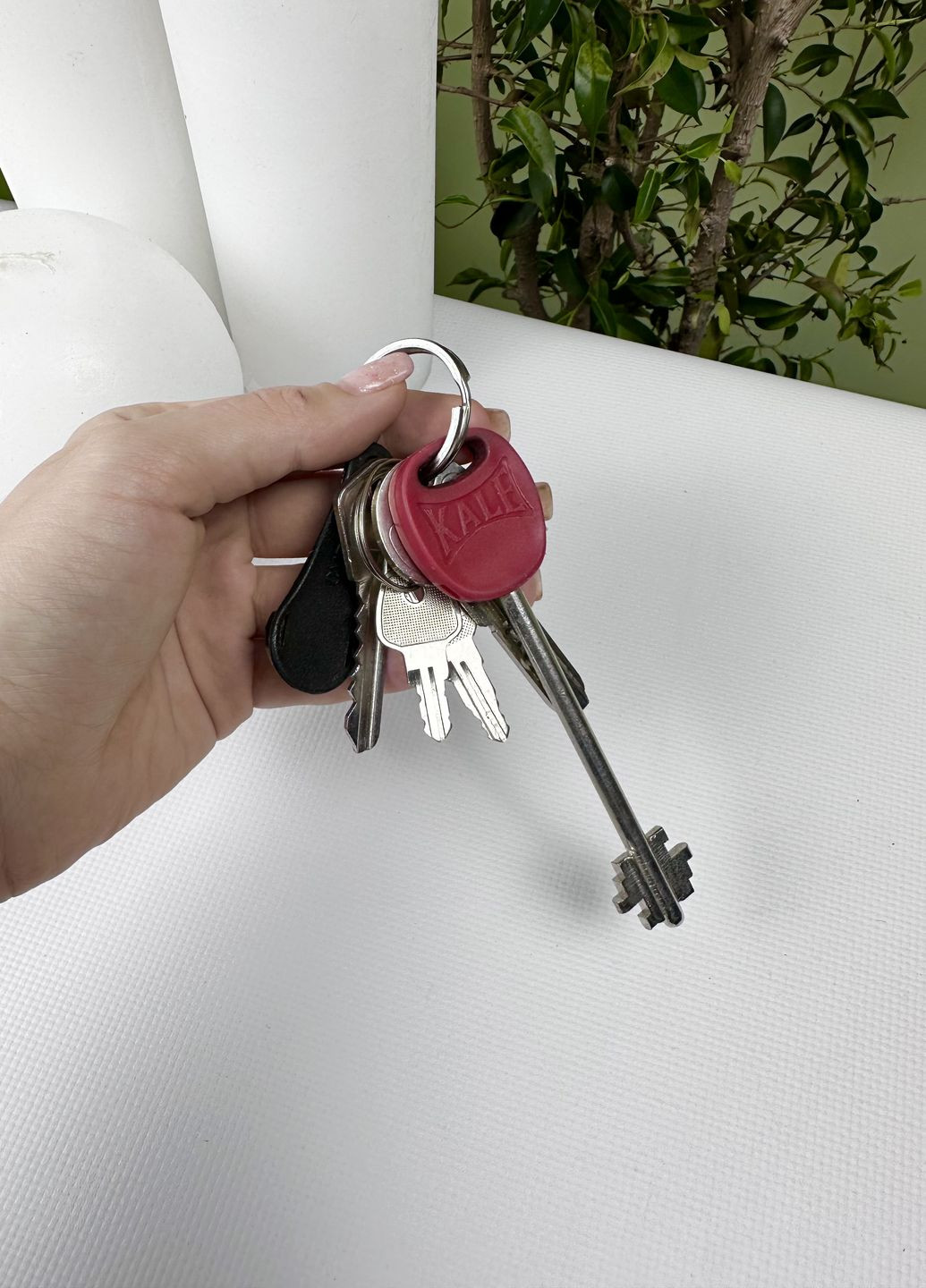 Ключница кожаная для обычных ключей на змейке с карабином VI&VA (268222014)