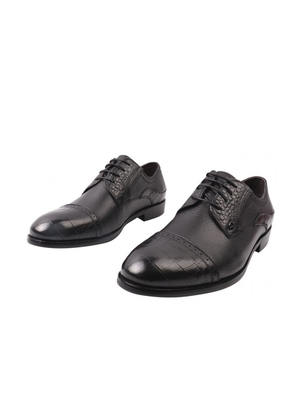 Черные туфли мужские из натуральной кожи, на низком ходу, цвет черный, Anemone