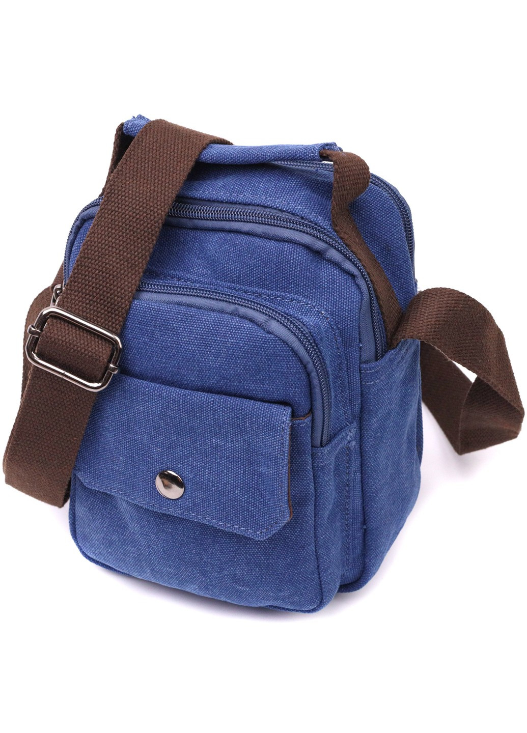 Зручна невелика чоловіча сумка із щільного текстилю 22221 Синій Vintage (267932179)