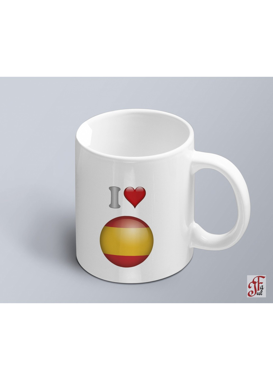 Чашка з принтом я люблю Іспанію з зображенням прапору Іспанія (02010109041) ЗаСвіт (261333140)