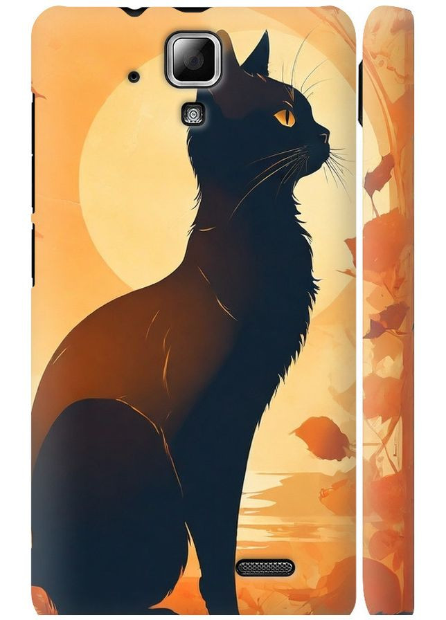 3D пластиковый матовый чехол 'Черная кошка v2' для Endorphone Lenovo A536 (276058964)