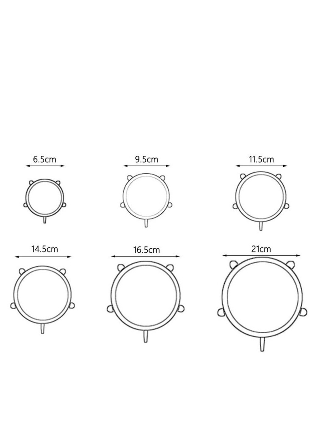 Набір універсальних круглих силіконових кришок 6 шт. Рожевий A-Plus (259728793)