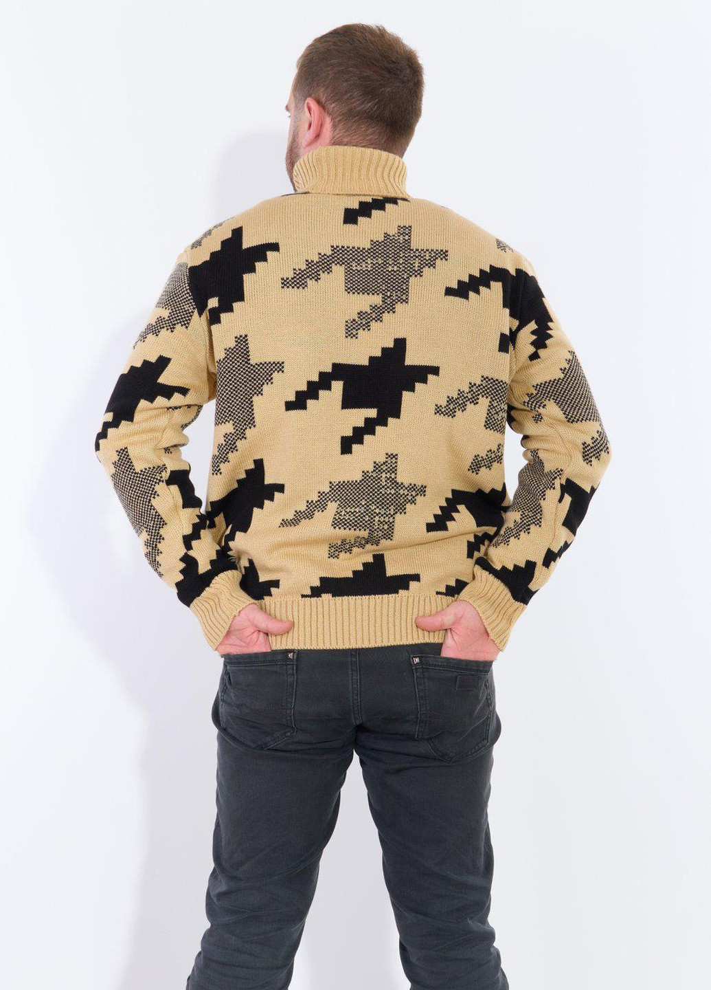 Бежевый светри гарний чоловічій светр (11150) Lemanta