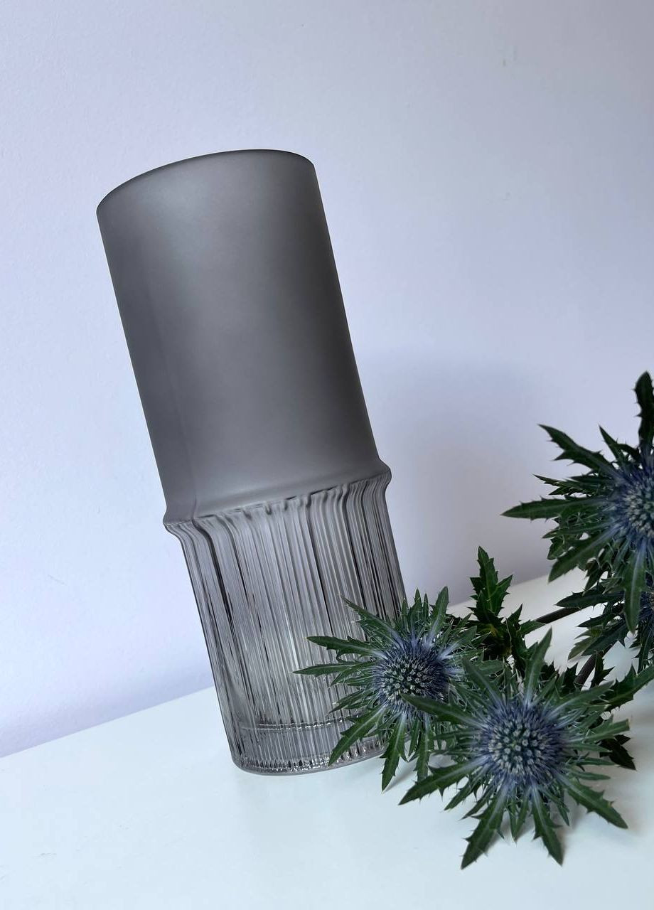 Ваза скляна Soul Sandra h-25,5 см., d-11 см., сірий Soul free (264829253)