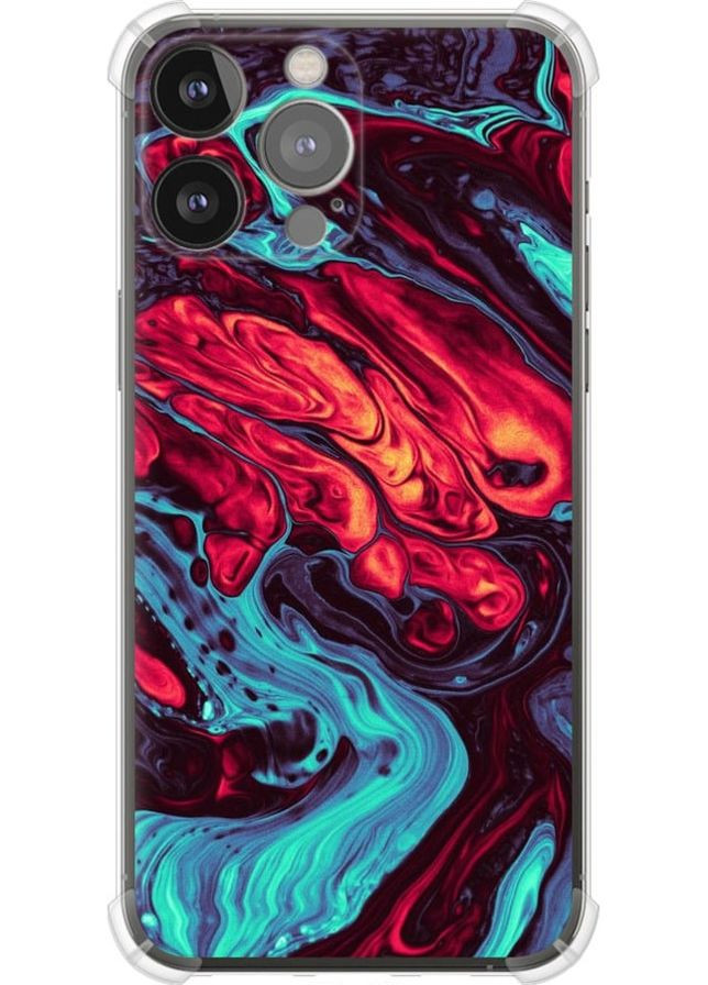 Силіконовий протиударний с посиленими кутами чохол 'Синя червона абстакція' для Endorphone Apple iPhone 13 Pro Max (276317172)