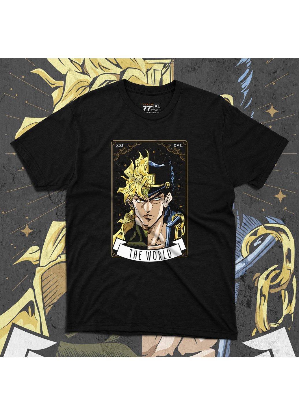 Чорна футболка з принтом jojo - карта таро No Brand